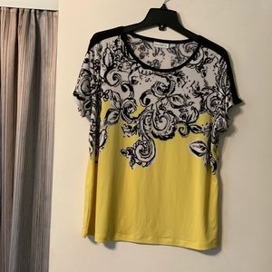 Short sleeve “liquid knit” top